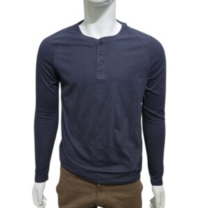 CAMISETA AZUL OSCURO, JHONNY COTTON / MANGA LARGA