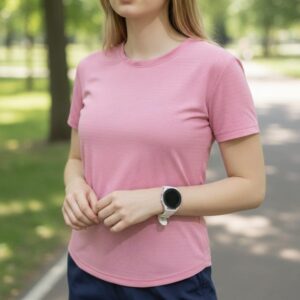 CAMISETA ROSA DEPORTIVA, MANGA CORTA