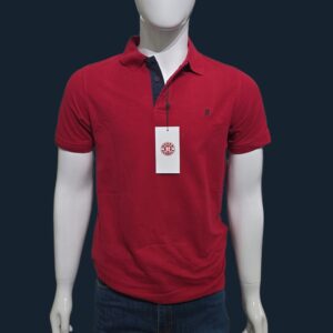CAMISETA POLO ROJA, JHONNY COTTON, MANGA CORTA