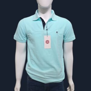 CAMISETA POLO CELESTE JHONNY COTTON, MANGA CORTA