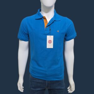 CAMISETA POLO AZUL, JHONNY COTTON, MANGA CORTA