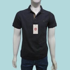 CAMISETA POLO AZUL OSCURO, JHONNY COTTON, MANGA CORTA