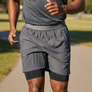 SHORT NIKE DEPORTIVO CON LICRA / GRIS