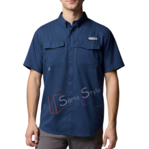 CAMISA COLUMBIA BLOOD ORIGINAL - AZUL OSCURO - MANGA CORTA