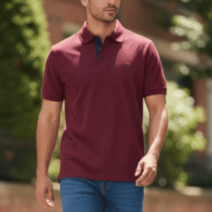 CAMISETA POLO JHONNY COTTON, ROJO QUEMADO - MANGA CORTA