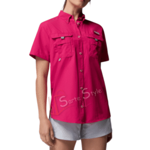 CAMISA COLUMBIA ORIGINAL BAHAMA II - ROSA GUAYAVA - MANGA CORTA